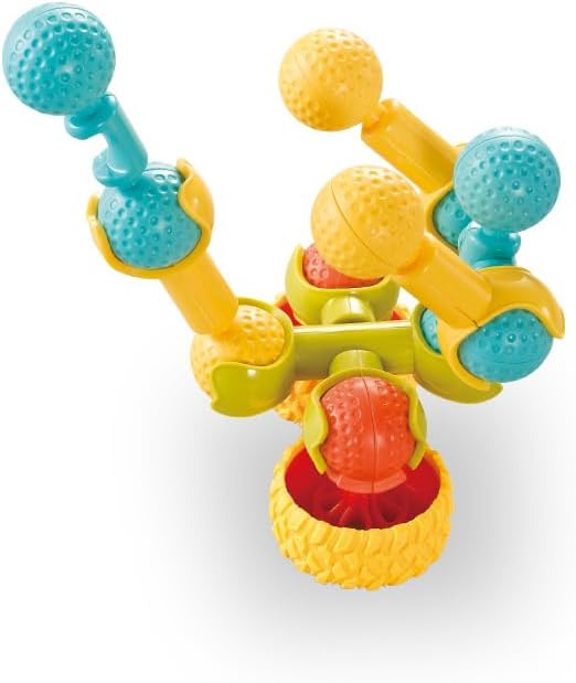 Colorful Building Block Set, 29 Pieces, Multicolor Plastic Robot/Chariot (10.2 x 2.8 x 8.3 in)