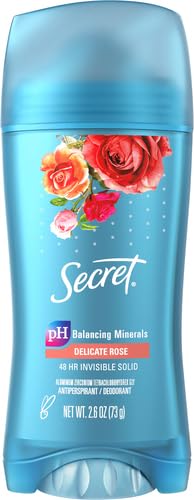 Secret Invisible Solid Antiperspirant and Deodorant, Rose Scent, 2.6 oz (Pack of 2)