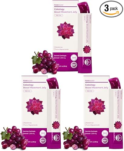 FOODOLOGY Coleology Bowel Movement Jelly, Grape & Prune, 10 Sticks PDRN, Biotin & Hyaluronic Acid, Vitamin for Skin Glow, Hair & Nail Support, Korean Jelly Collagen Sticks