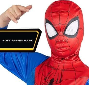 Marvel Spider-Man Official Youth Halloween Costume - Printed Jumpsuit with Fabric Mask
