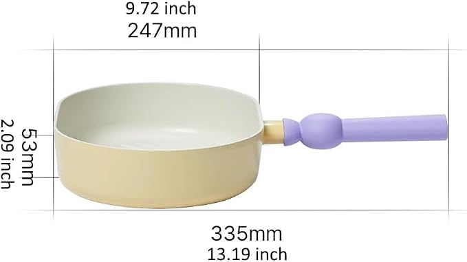 Neoflam Better Finger Kitchen Non Stick 10 Inch BBQ Oval Grill Pan with Handle, Healthy Cooking Nonstick Ceramic Coating Skillet, Induction Compatible Cookware, Made in Korea (24cm Grill Pan)