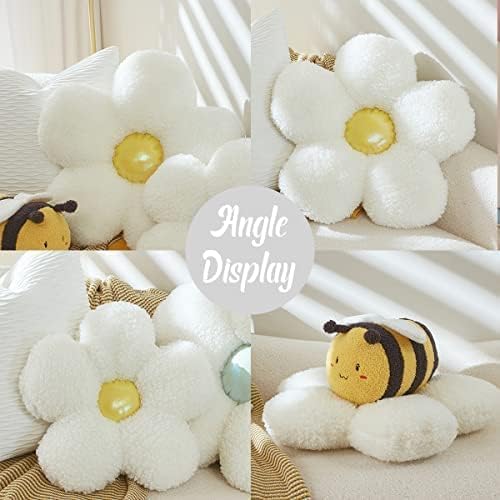 ARELUX Flower Plush Pillow Stuffed Animal Cute Room Decor Indie Flower Throw Pillows Soft Chair Floor Cushion Giant Flower Toy Gifts for Kids 14in