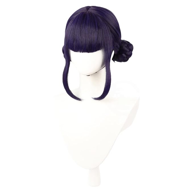 Anime Cosplay Wig Black Purple Halloween Party Costume Wig