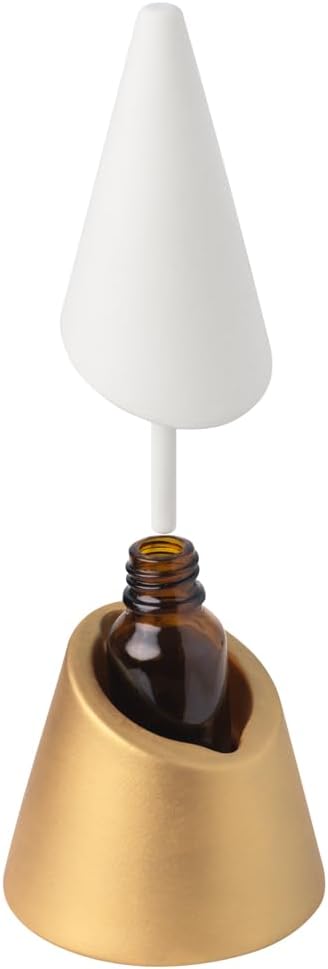Serene House Aspen, Passive Diffuser for Essential Oils – Elegant, Wireless Aromatherapy Home Décor – Gold and White Ceramic