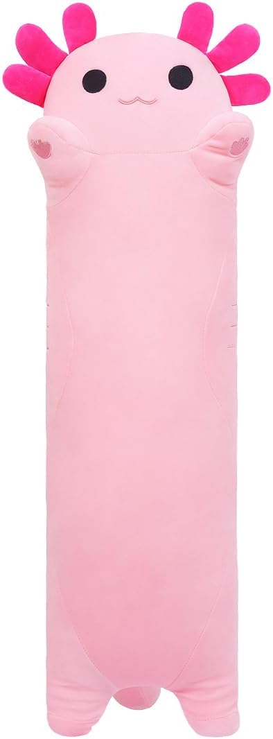 Axolotl Plush, 19.6” Long Axolotl Body Pillow for Kids, Cute Axolotl Stuffed Animals for Girls, Soft Plushies Toy Gifts for Birthday Pink