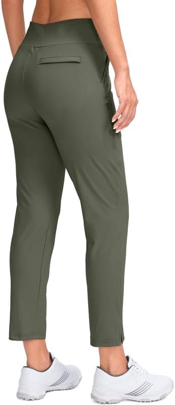 YYV Women's Golf Pants High Waist Stretch Ankle Pants with Pockets | Work Ankle Pants, Dress Pants with 4 Pockets, For Yoga Business Travel Casual