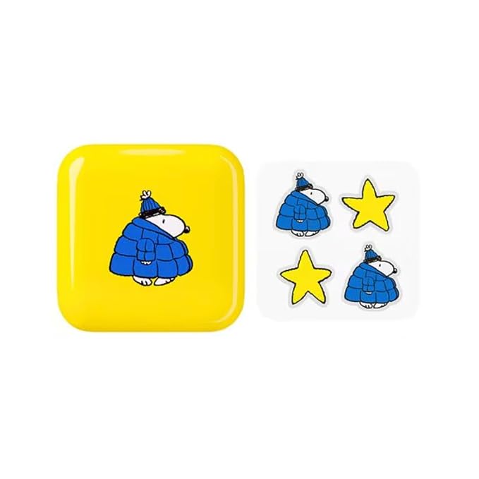 Starface Hydro-Star Big Snoopy Blue Puffer Compact Kit, Absorb Fluid and Reduce Redness, Vegan and Cruelty-Free Skincare (32 Count)