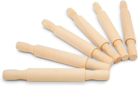 Wooden Mini Rolling Pin, 7 Inches Long, Pack of 50, Perfect for Fondant, Pasta, Baking in the Kitchen, Crafting, by Woodpeckers