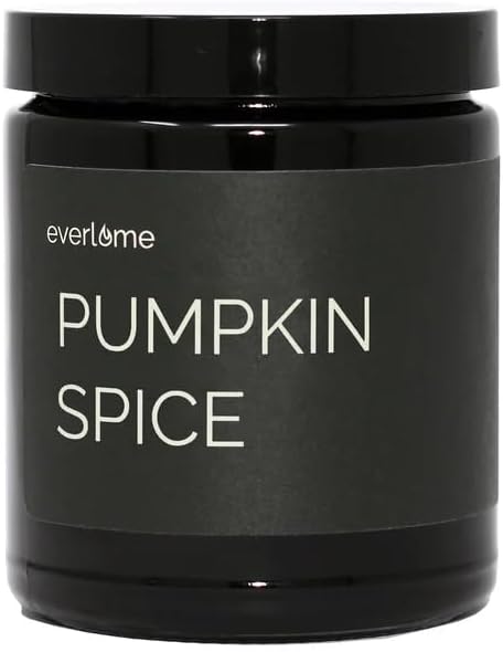 Premium Soy Wax Candle | Highly Scented Black Glass Jar Candles | Long Lasting, Clean Burn | 8 oz | Gifts for Man and Woman | Made in USA (Pumpkin Spice)