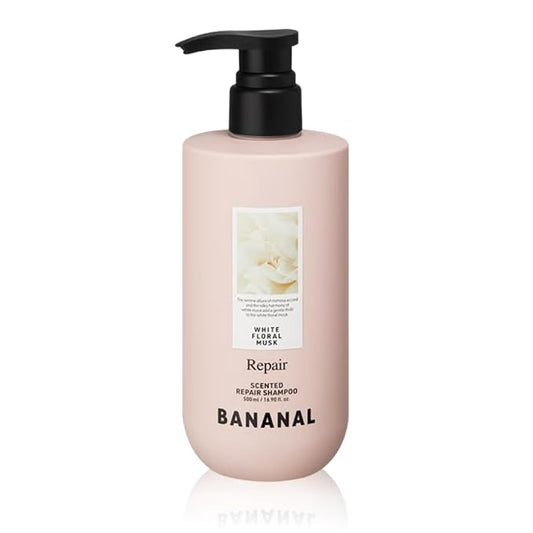 Korean Hair Repair Shampoo – Strengthens & Revitalizes Damaged, Hydrolyzed Proteins, Ceramide & Jojoba Oil – Hypoallergenic, pH-Balanced – White Floral Musk, 500ml / 16.9 fl oz