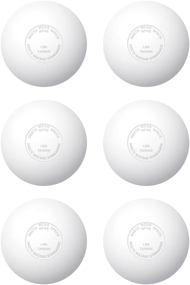 CHAMPRO Premium Rubber NOCSAE Lacrosse Balls, Regulation Colors, Sets of 3, 6, and 12.