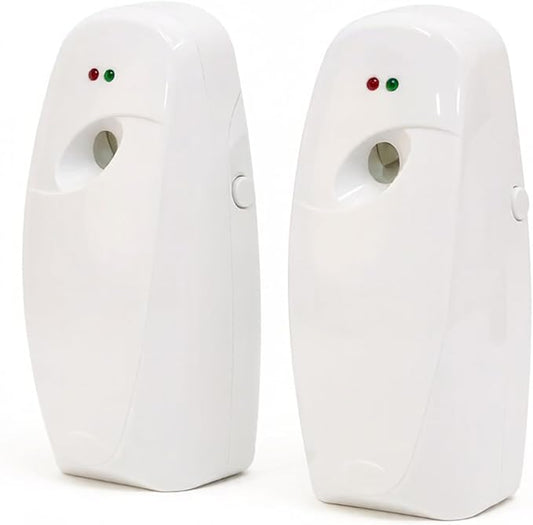 Automatic Diffusers, Battery Operated Scent Dispenser Wall Mount & Tabletop Aromatherapy Sprayer, Adjustable Spray Frequency Air Freshener for Home Bathroom Office Hotel(2 Pack)