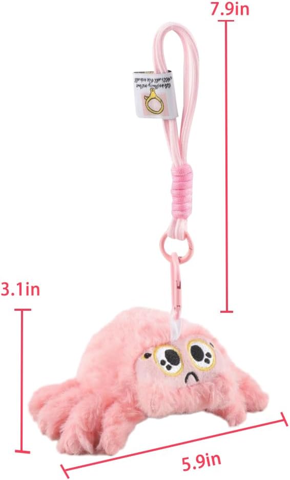 Spider Plush, 6.7 inch Cute Jumping Spider Stuffed Animal Toy Plushies (3pcs Keychain)