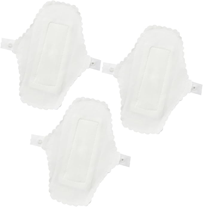 Mipcase 3pcs Cloth Sanitary Pads Washable Reusable Panty Liners with Button Fixing Soft Underpants Lining for Women Travel Daily Use