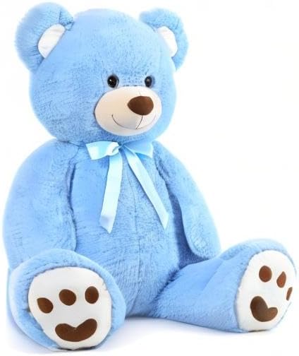 MorisMos 47inch Giant Teddy Bear Stuffed Animal 4ft, Big Teddy Bear Plush for Baby Shower, Life Size Stuffed Bear Gifts for Kids, Girls, Girlfriend, Women on Valentine, Christmas, Birthday（Blue）