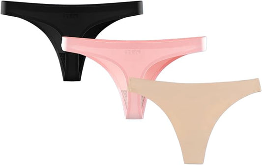 Womens Low Waist Camel Toe Underwear Seamless Thongs No Show Camel Proof Thong Panty Liners Workout G-Strings
