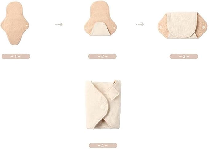 6-Pack Reusable Organic Cotton Panty Liners – 7.1" Washable Cloth Pads for Light Flow, Daily Use, Postpartum, Bladder Leaks