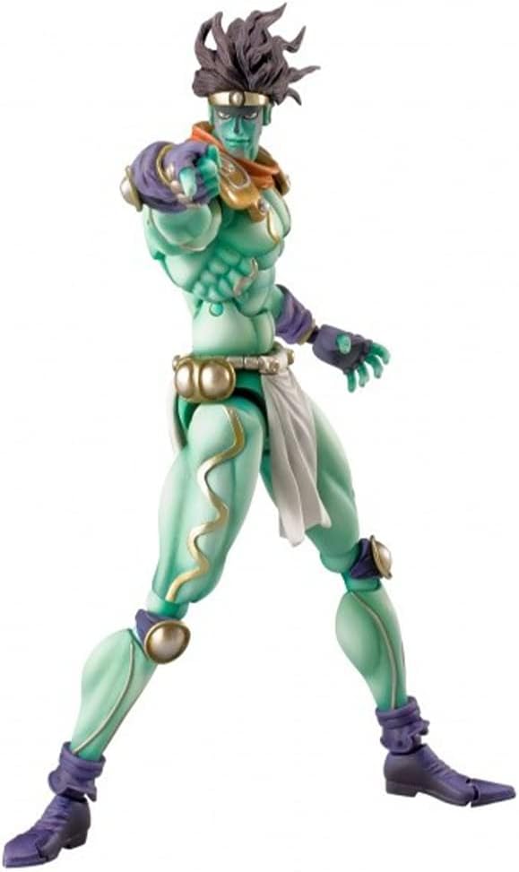 JJBA Action Figure Star Platinum Figure Movable Joints Statue 6.69" Green Star Platinum Anime Figurine Collectibles Desktop Decoration Gift for Fans