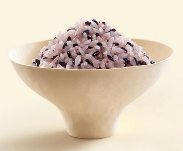 CJ Korean Cooked Rice with Black Rice, microwaveable instant fresh rice - Pack of 6 (210g each)