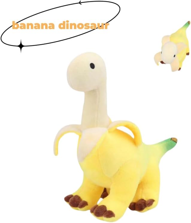 11'' Banana Dinosaur Plush Toy, Yellow Dinosur Stuffed Animal, Soft and Creative Hybrid Design, for Kids and Friends, Ideal for Birthdays, Christmas, Children's Day