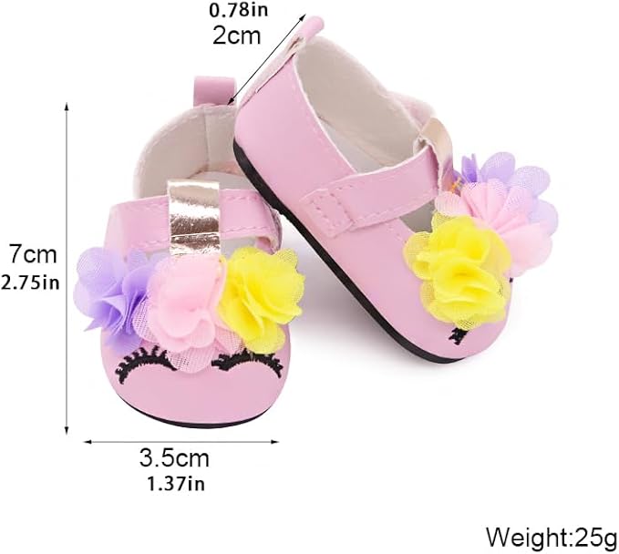 20 Pcs 18 inch Doll Accessories , 5 Pairs of Doll Shoes, 4 Pairs of Doll Socks, 1Pc Toy Sunglasses,1Pcs Necklace, Good Gift Holiday Best Gift Present for Girls, Kid