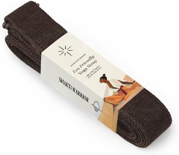 Shakti Warrior Nama Yoga Strap - made from organic cotton using non harmful dyes and sliding metal buckle. 8' (244 cm) Weight: 0.1kg