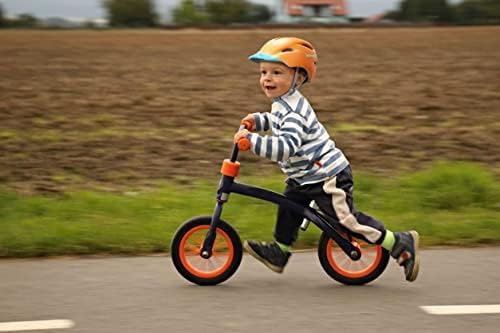 Adjustable Toddler Bike Helmet, Built in Visor with Removable Washable Inner Lining, XS Ages 2-4 Years for Boys and Girls, Perfect for Cycling, Scooters, Orange-Blue