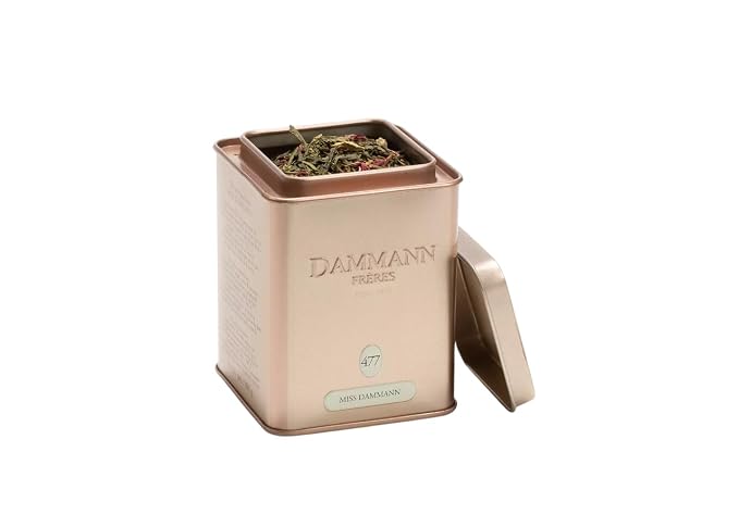 Dammann Freres Loose Leaf, Miss Dammann, Premium French Gourmet Green Tea, Blend Ginger, Passion Fruit, Lime Flavors, 3.52 Ounce Tin