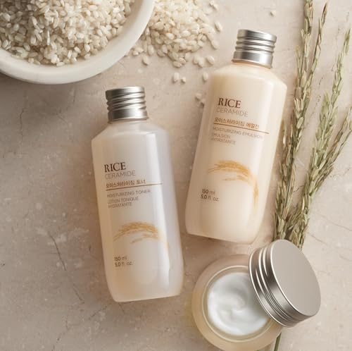The Face Shop Korean Rice Skincare Duo – Rice Extract Light Hydration Toner & Moisturizer for Oily and Combination Skin