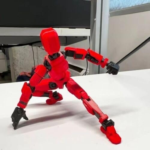 (Assembly Completed) 2025 New Titan 13 Action Figure Set,Lucky Robot 13 Action Figures,Multi-Jointed Movable Action Figure,Nova 13 Figure for Collectors Desktop Decorations (c-red)