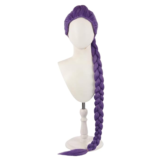 Anime Cosplay Wig Purple Long Braided Wig Halloween Party Costume Wigs