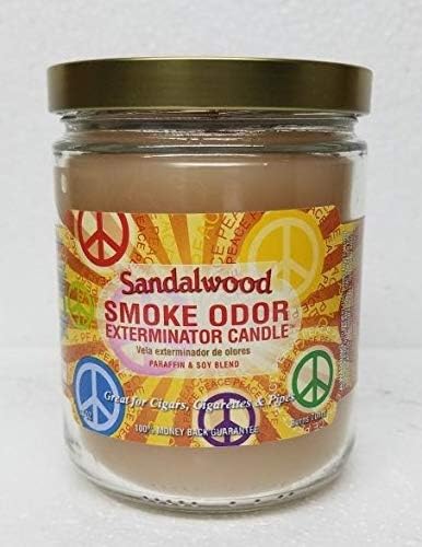 Smoke Odor Exterminator 13oz Jar Candle, Sandalwood Two Pack.