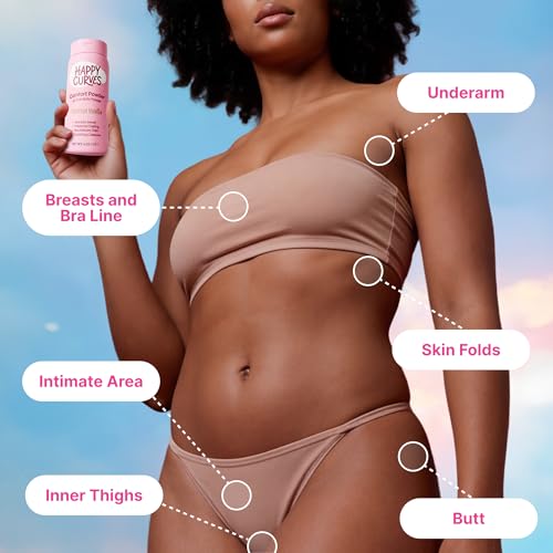 HAPPY CURVES Talc-Free Anti-Chafe Comfort Powder (Tahitian Vanilla) & pH Balanced Sulfate-Free Feminine Wash (Tropical Oasis) Bundle - Intimate Care for Women