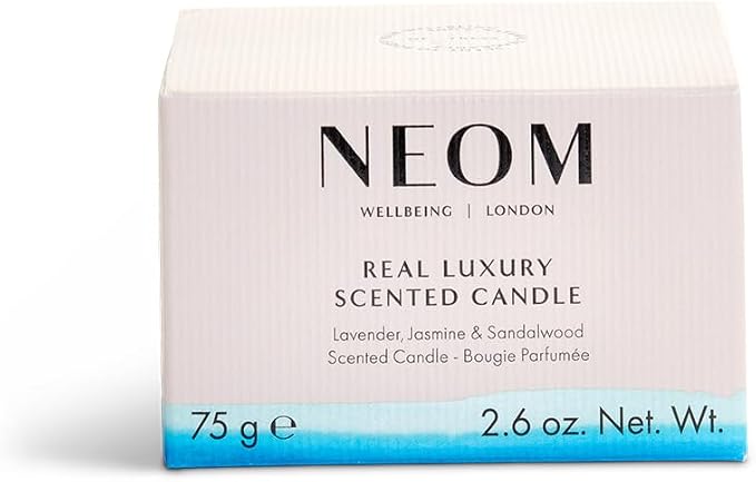NEOM - Candle, Travel Size | Lavender, Jasmine & Rosewood | Scented Candles for On-The-Go | Luxury Aromatherapy Candles | Essential Oil Candle | Tranquil & Relax | Signature De-Stress Scent