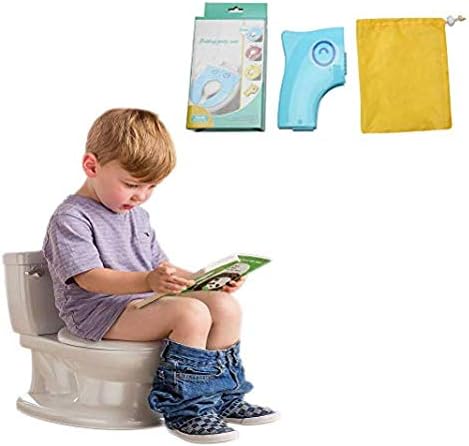 Toilet Potty Training Seat Cover, Travel Toilet Seat, Folding Non Slip Silicone Pads, Travel Portable Reusable Kids Toddlers Boys Girls, Carry Bag (Blue)