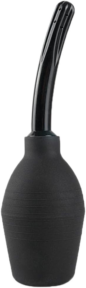 Rubber Vaginal Douche Cleansing, 310ml (10.5 fl oz), Black Enema Bulb for Intimate Hygiene