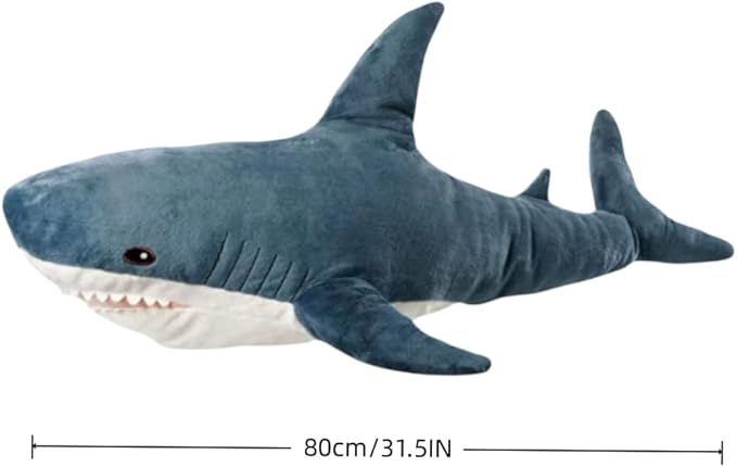 31.5-inch Plush Shark Toy Pillow, Giant Shark Stuffed Animal,Soft Shark Cushion Pillow Shark Plush Pillows,Chubby Stuffed Shark Toy - Children s Boys and Girls Room Decoration Bedtime Gift