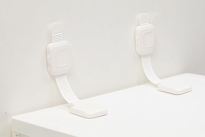 YEYA Upgraded No Drill Furniture Anchors for Baby Proofing, Anti-Tip Adjustable Straps, 2 Pack | Upgraded, Anti-Tip Adjustable Straps, Baby Proofing