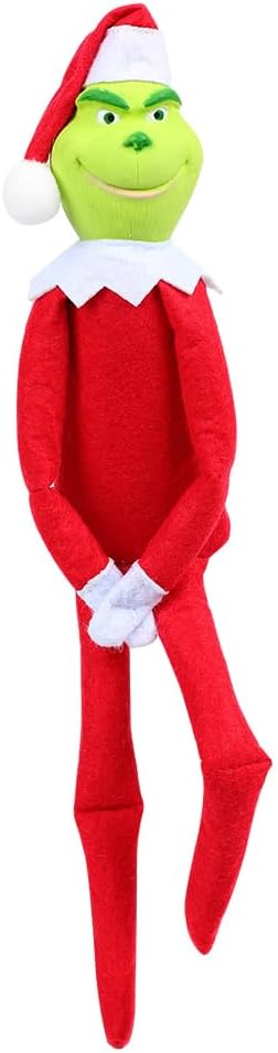 Christmas Elf Plush Doll, Monster Plush Toy Decorations, Fun Toys Gifts and Christmas Decorations, for Xmas Ornaments Tabletop Home Office Decor, 12 inches (Red)