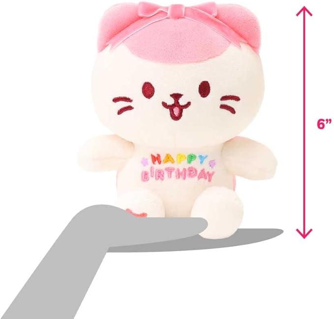 Anirollz Happy Birthday Kittiroll Plush – Soft & Cuddly Stuffed Cat, Cute Collectible Gift for Plush Lovers, 6” Small & Huggable