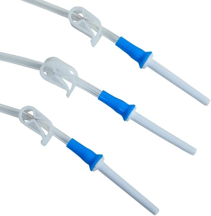 HealthAndYoga™ Replacement Enema Tubing – Super Economical, Hygienic, Medical Grade PVC - 1.5 Meter with Hose Clamp and Nozzle – Enema Supplies Compatible with most Bucket Bag Kits (3 Set)
