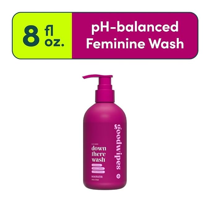 Down There Wash Aloe-Based Intimate Cleanser, pH-Balanced with Calendula and Sage, Rosewater Scent, 8.5 Oz ~ (1 Pack)
