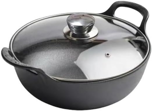 11 inch Cast Iron Wok with Lid and Handles, Grilling Wok, Use in the Oven, on the Stove, or on the Grill (Wok with Lid 11 inch)