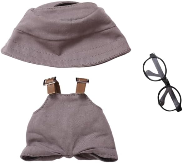 3 Set 17 cm Doll Clothes - 6.7 Inches Cute Dolls Dress - Premium Fashion Accessories, Doll Clothes+Overalls+Glasses Style Bundle,Gifts for Lovers (Style-K)