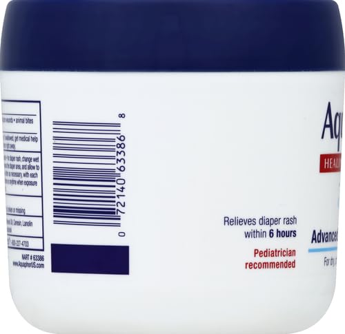 Aquaphor Baby Healing Ointment Advanced Therapy Skin Protectant for Chapped or Dry Skin, Drool Rash and Diaper Rash Ointment, 14 Oz Jar (Pack of 12)