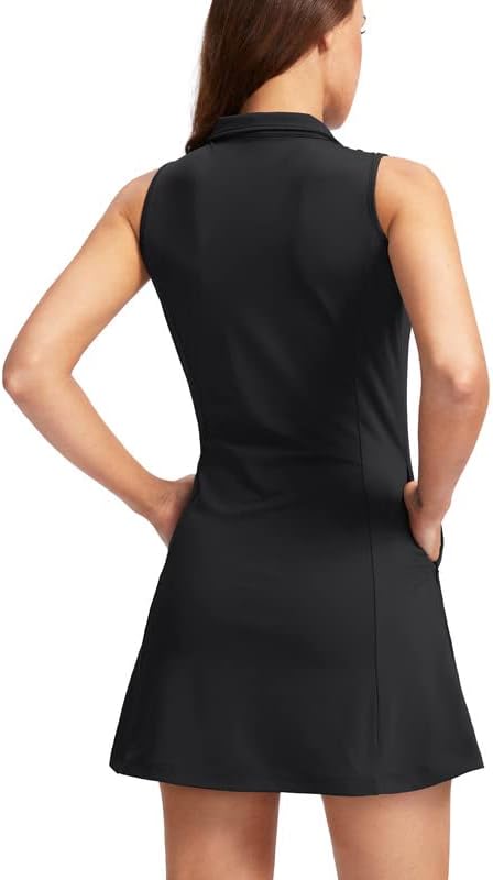 Viodia Women's Tennis Golf Dress with Shorts | Active, Exercise, Workout, Sports, Athletic, Dresses for Women, with Zipper Pockets