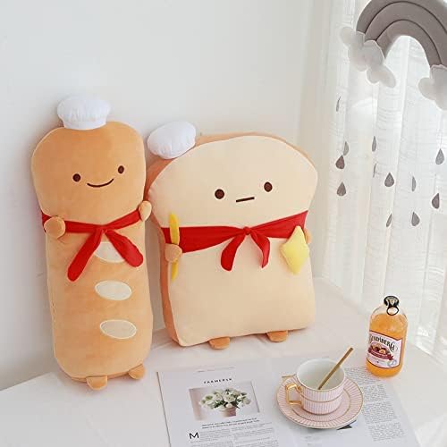Toast Bread Pillow Funny Food Plush Toy Pillows Small Cute Stuffed Plush Sofa Pillow (Toast, Brown)