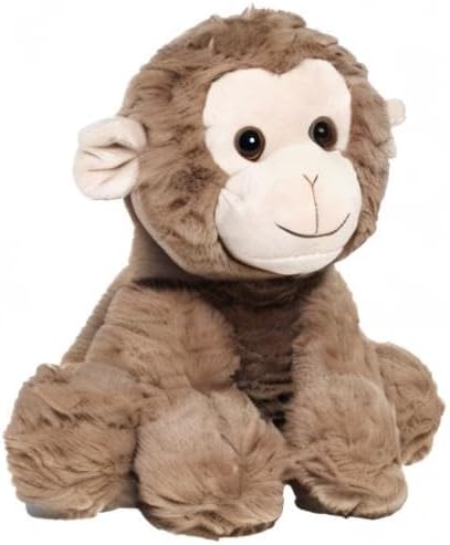Bearington Collection Monkey Stuffed Animal Giggles Plush - 10.5 in Brown Soft Fur - Cuddly & Huggable Stuffed Monkey for Babies & Kids