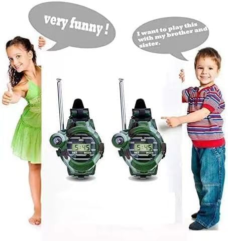 Walkie Talkie for Kids,Walkie Talkies Watch Spy Army Toys Gifts for Children,Two-Way Radio Walky Talky Watches with Flashlight Children Outdoor Game Interphone Toy Game(2 Pack)