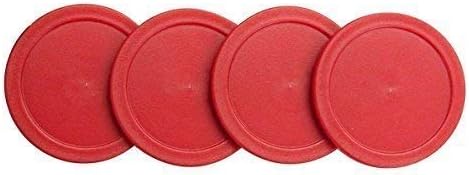 Mini Air Hockey Pucks and Paddles - Replacement Set Value Pack - Set of Two Red Air Hockey Pushers and Four 2 Inch Red Pucks I Epic Gifts